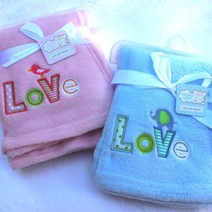 NEW SNUGLY BABY ULTRA SOFT FLEECE BLANKET 30” x 40” BLUE ELEPHANT or PINK BIRDIE